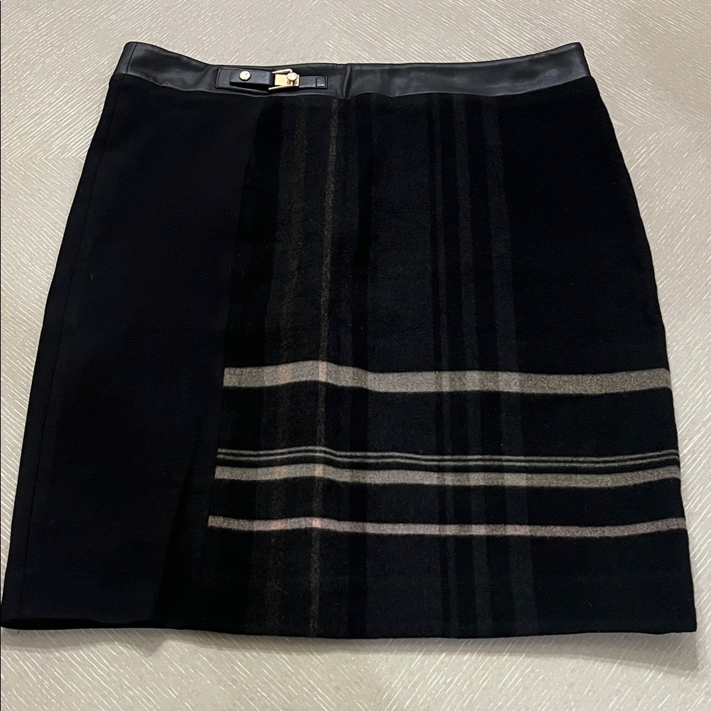 T Tahari Elegant Black Plaid Women's Skirt